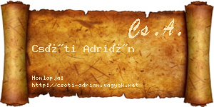 Csóti Adrián névjegykártya